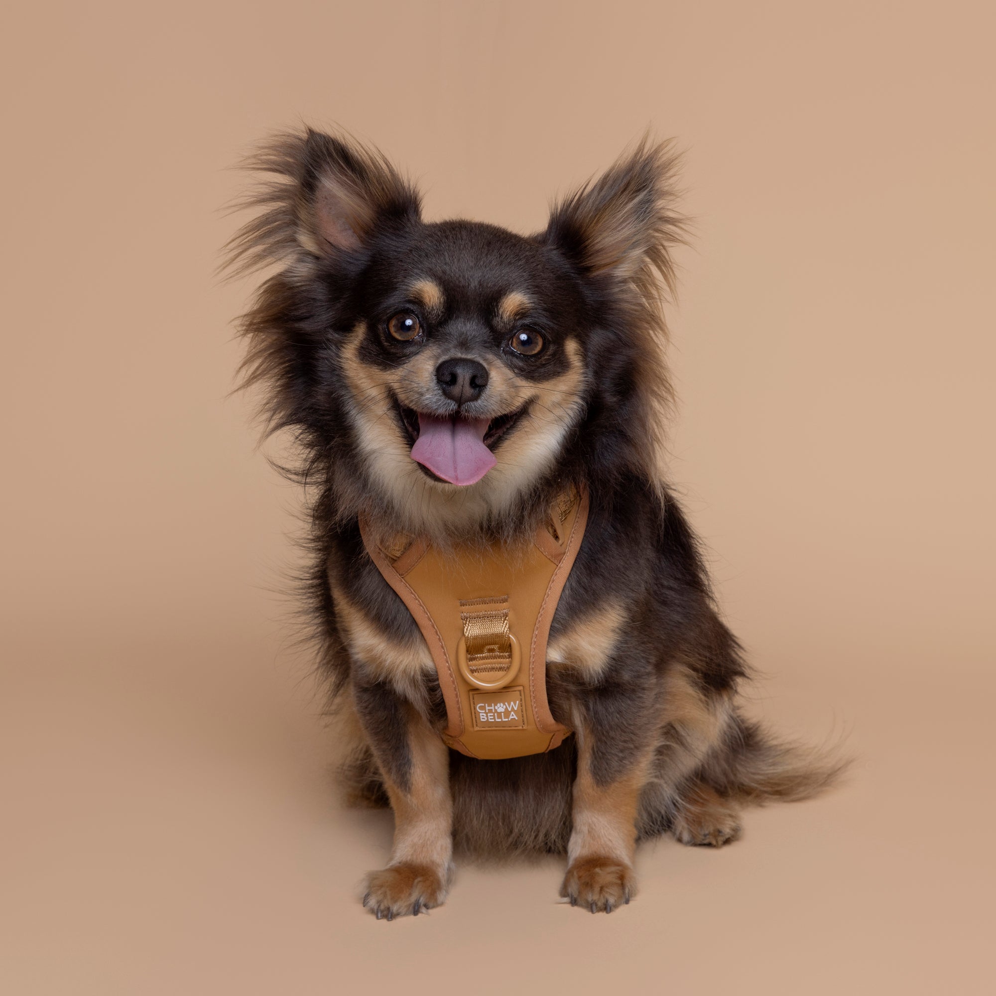 No Pull Dog Adjustable Harness Tan Brown