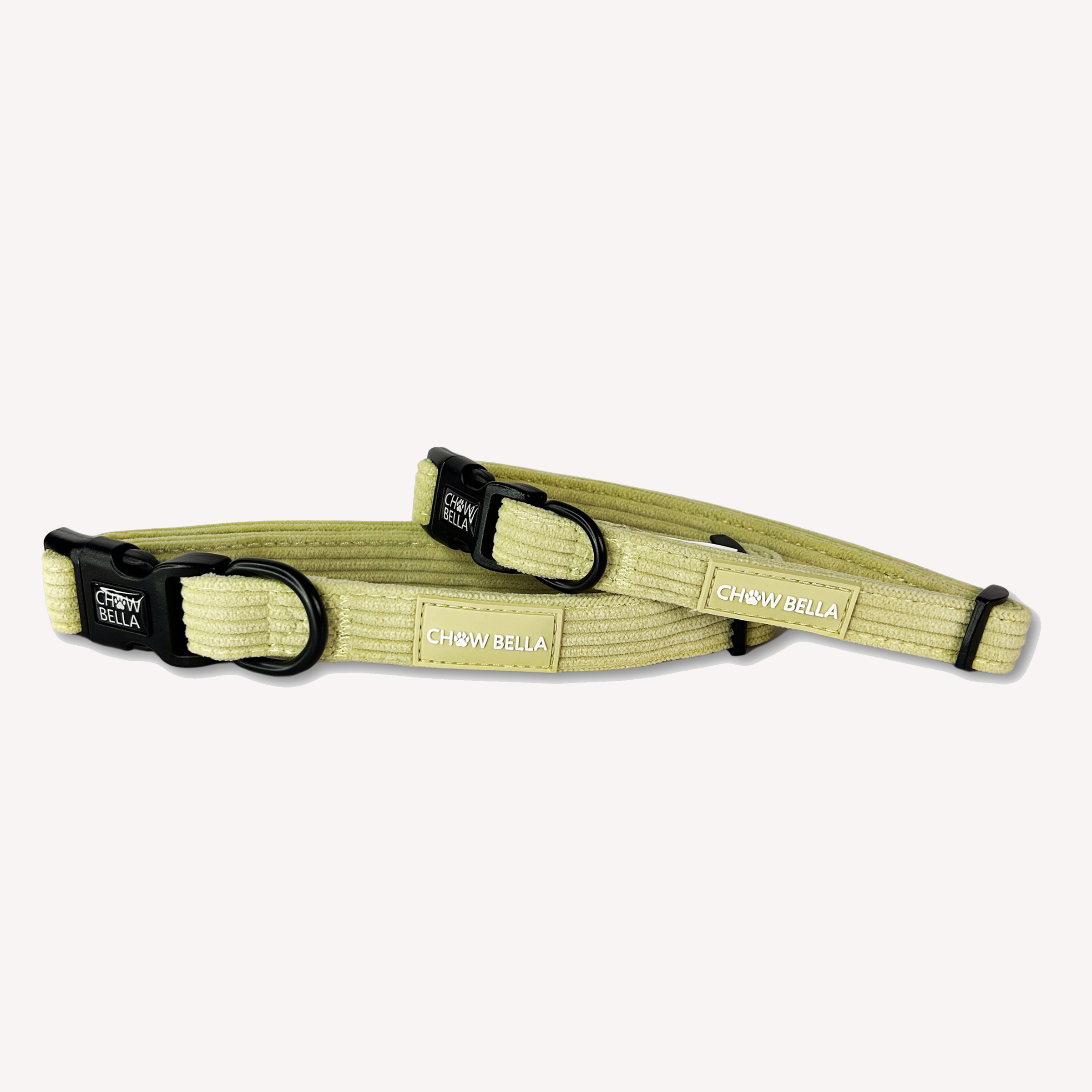 Corduroy Dog Collar Green Sage