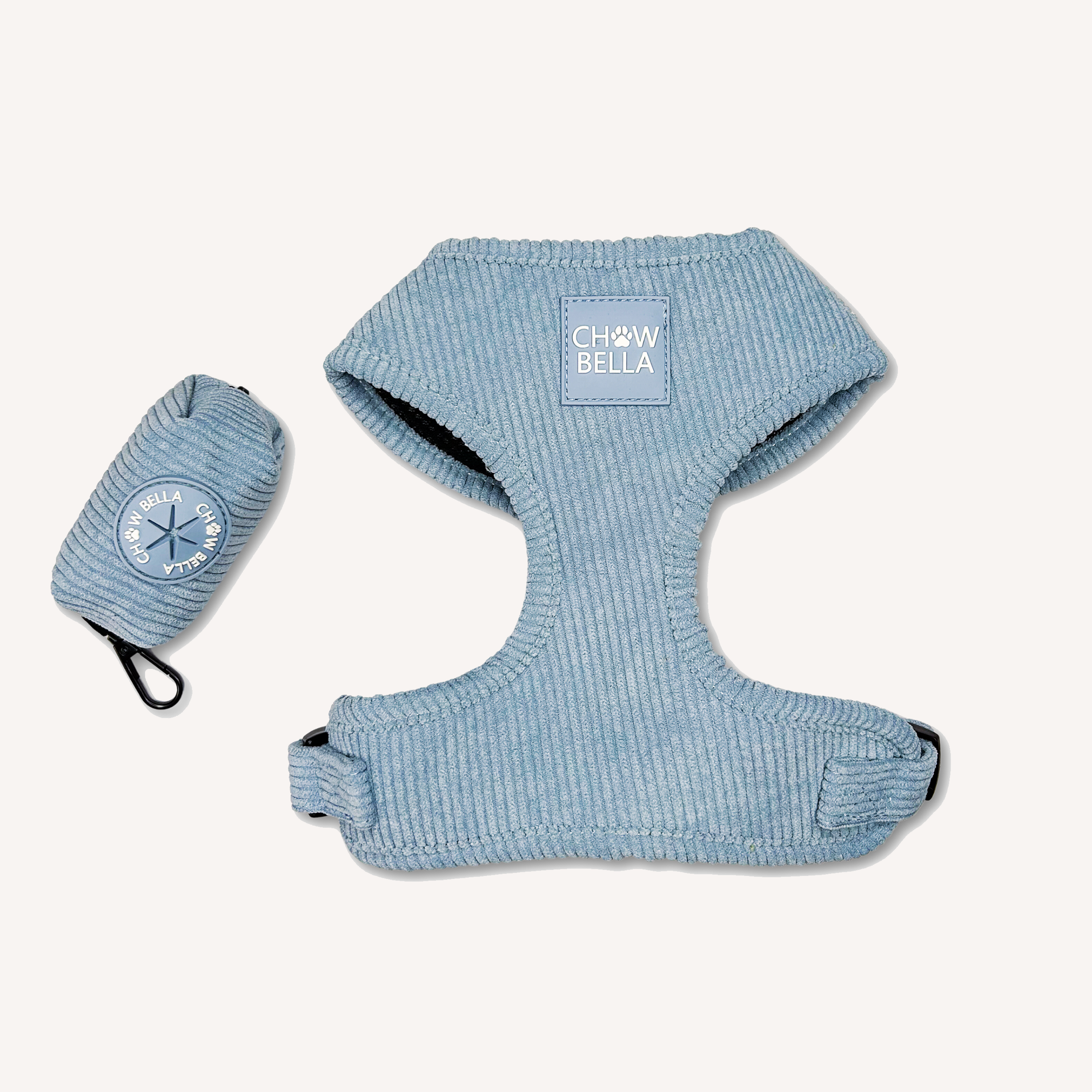 Corduroy Dog Harness Blue