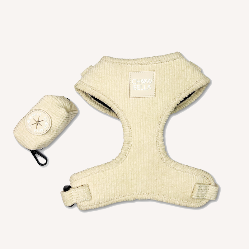 Corduroy Dog Harness Cream