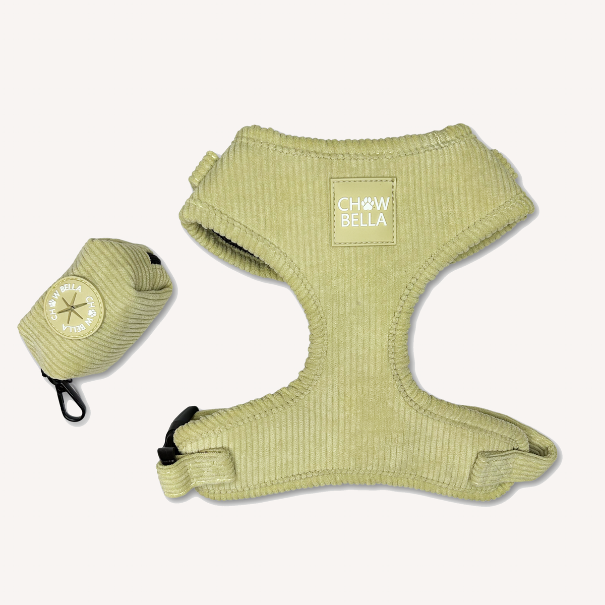 Corduroy Dog Harness Sage Green