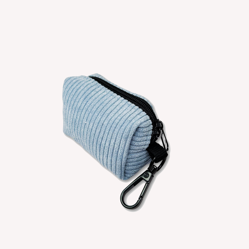 Corduroy Dog Poo Waste Bag Blue