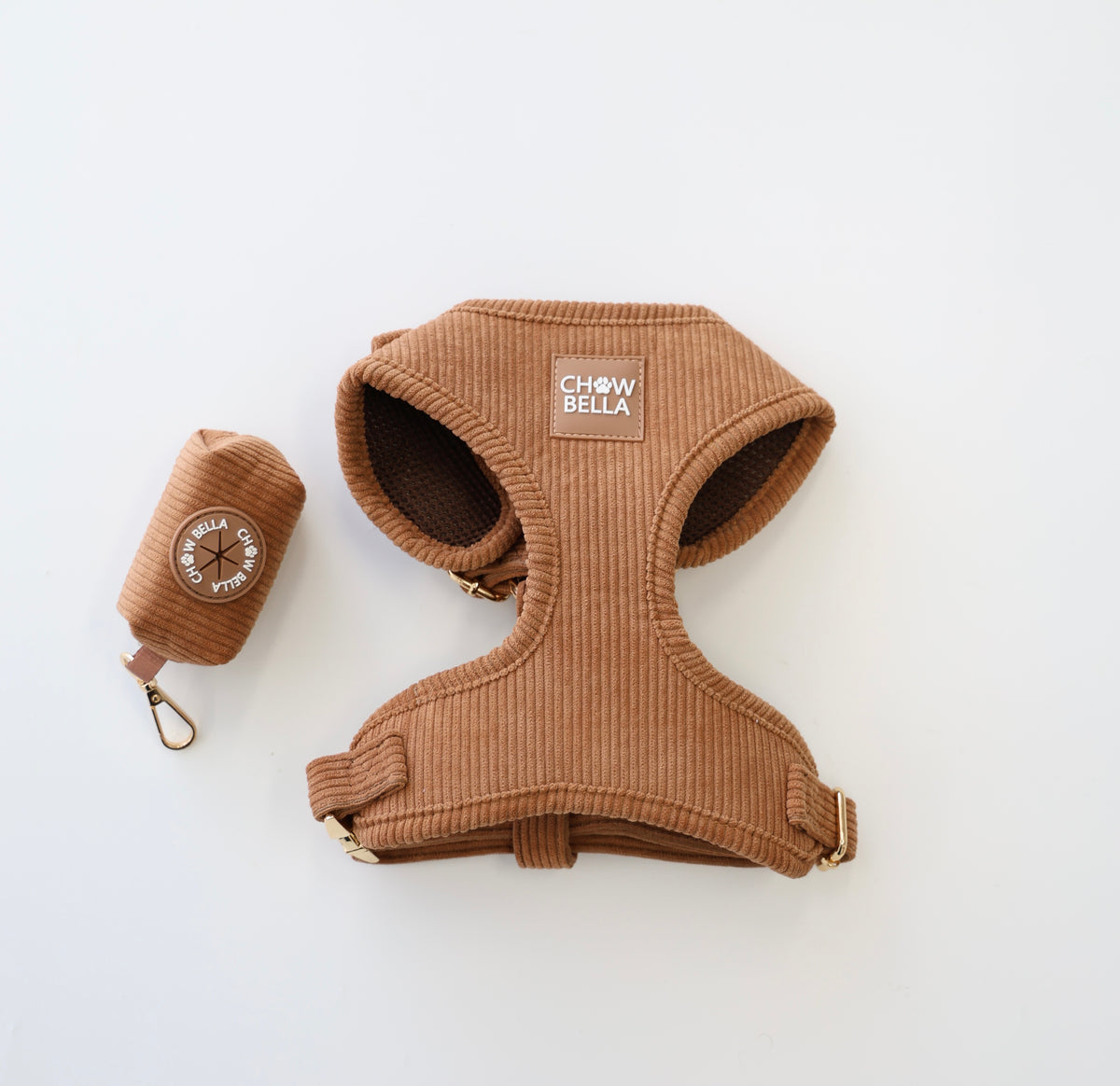 Corduroy Dog Poo Waste Bag Tan Brown