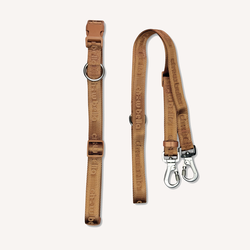 Hands Free Waist Dog Leash Tan Brown